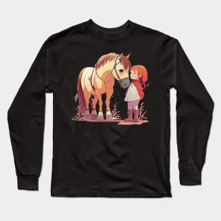 Colorful Fjord Horse Artwork 31 Long Sleeve T-Shirt